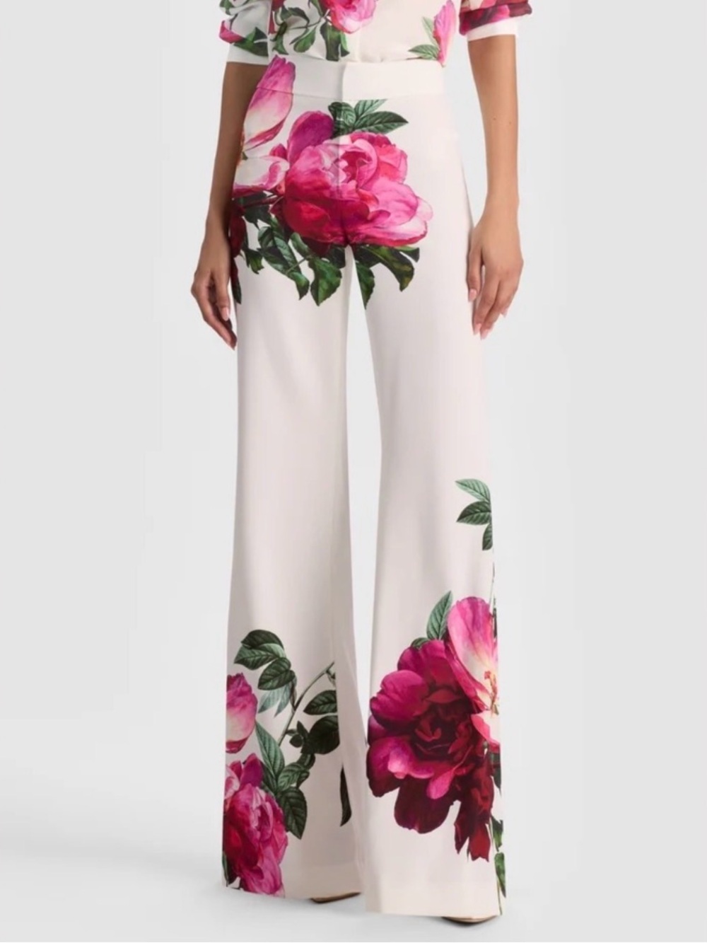 Alice + Olivia Andrew Floral Pants -EMPRESS BLOOM Off White- New with Tags #040